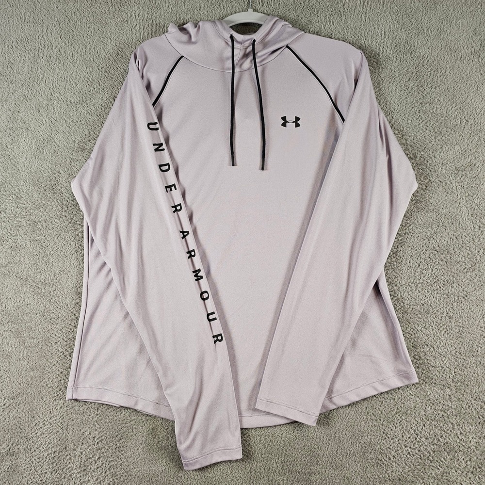 Under Armour HeatGear Hoodie Womens XL Purple Loose Fit Long Sleeve Pullover